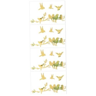 Imagem de HEMOTON 4 Pcs Adesivo de parede espelho pássaro voador adesivos de parede florais arte de parede para escritório decoração decalques de parede de pássaros decalques de parede de espelho 3d
