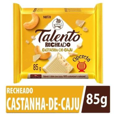 Imagem de Chocolate Talento Opereta Recheado Castanha Caju 85G Embalagem Com 12