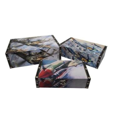 Imagem de Conjunto Porta Objetos Decorativo Madeira 3 Peças