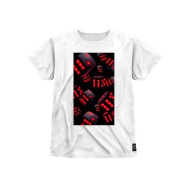 Imagem de Camiseta Infantil 100% Algodão Premium Estampada Dados No Lançe Branco 8