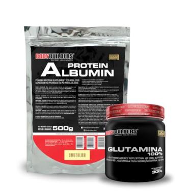 Imagem de Kit Albumin Protein 500g + 100% Glutamina 300g - BODYBUILDERS (Médio, Baunilha)