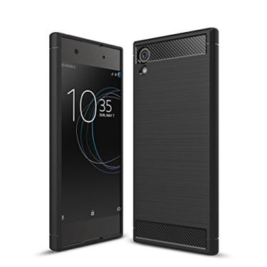 Imagem de Capa para Sony Xperia XA1 Ultra, capa de material de fibra de carbono, macia, antiderrapante, antiimpressões digitais, capa totalmente protetora para Sony Xperia XA1 Ultra
