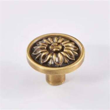 Imagem de Armário de latão sólido alças gaveta de mesa puxar maçaneta da porta para gaveta botão móveis ferragem acessórios de cozinha, t2619 bronze