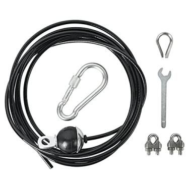 Imagem de Luwint Cabo de reposição ajustável de polia fitness de 395 cm, cabo de academia para sistema de polia, corda de aço grossa de 6 mm, comprimento ajustável com bola de rolha para casa, academia, máquina