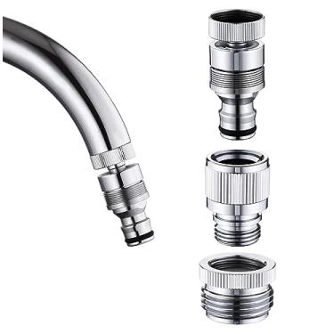 Imagem de Hsmhose Torneira de pia conector rápido torneira para mangueira de jardim adaptador de máquina de lavar louça adaptador de acoplamento de pressão, para banheiro, cozinha, jardim, mangueira de chuveiro, banho de animais de estimação