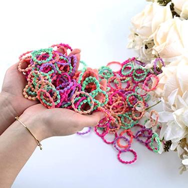 Imagem de ELIHAIR Laços de cabelo de bebê para meninas Suporte de rabo de cavalo Faixas elásticas de cabelo 3 cm para crianças Cabelo cacheado (100 pçs Coco infantil)