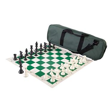 Imagem de Heavy Tournament Triple Weighted Chess Set Combo - Forest Green