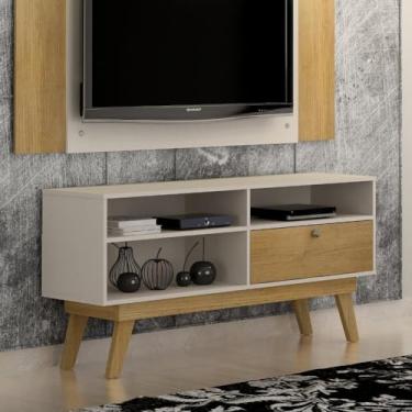 Imagem de Rack para Tv até 50 Polegadas 1 Porta Houston Valdemóveis Off White/cinamomo
