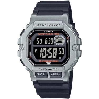Imagem de Casio Série W800HG | Relógio digital masculino | Preto/Preto | 100 m WR | Alarme multifuncional | Cronômetro de 100 SEC | Calendário automático | Temporizador de contagem regressiva | Luz LED | Tempo
