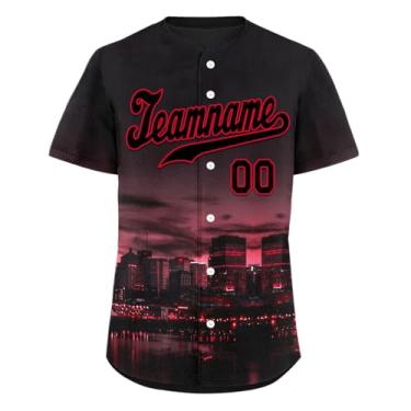 Imagem de AWSOLE Camisetas de beisebol personalizadas com design urbano uniforme de equipe de baixo para baixo, camisas masculinas, número de nome costurado, Estilo 5, P