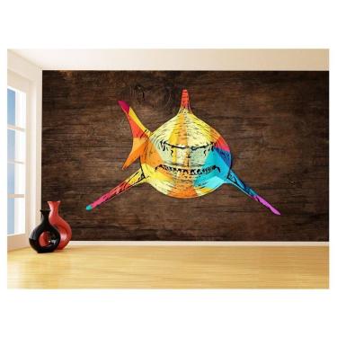 Imagem de Papel De Parede Animais Pop Art Tubarão Cores 3,5M Pxa571