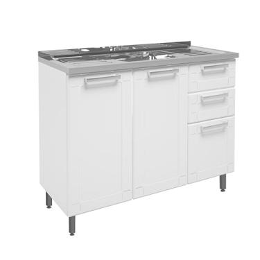 Imagem de Gabinete Cozinha Com Pia Inox Aço Para Cozinha Compacta 105 Cm -Bertolini