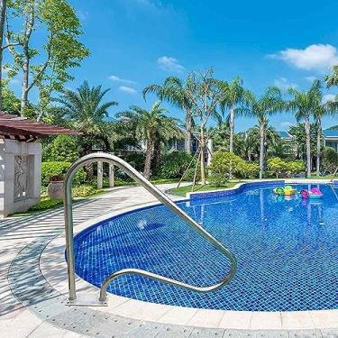 Imagem de Corrimão para piscina, corrimão para piscina, corrimão para piscina à prova de ferrugem em aço inoxidável 304, alça humanizada com placa inferior, fácil de instalar