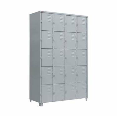 Imagem de Armário Roupeiro De Aço Vestiário Academia 20 Portas Locker Cinza com Chave