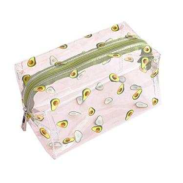 Imagem de Bolsas de cosméticos transparentes fofas, sacolas de maquiagem transparentes para artigos de higiene de viagem, kit de pincéis de maquiagem portátil, bolsa de armazenamento, organização