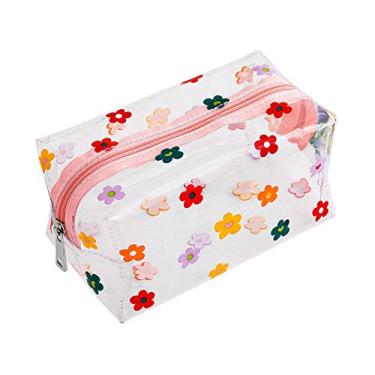 Imagem de Bolsas de cosméticos transparentes de cristal fofo, bolsas de maquiagem transparentes, kit de armazenamento de pincéis de maquiagem portátil, organização de desenho à prova d'água