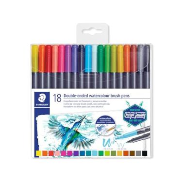 Imagem de Caneta Aquarelável Ponta Dupla, Staedtler, Marsgraphic Duo, 3001 TB18 02, 18 Cores