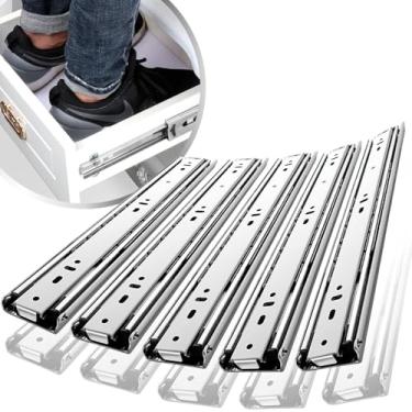 Imagem de 10 Corrediça Telescópica H40 40cm 5 PAR 400mm Reforçada Resistente 40KG Trilho Gaveta Móveis Armário Galvanizado Corredica Gavetas Armario 5 Pares