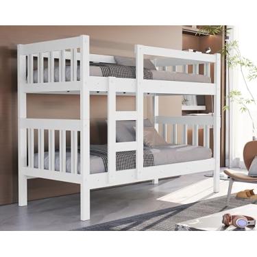 Imagem de Beliche Capri Reforçada 100% MDF Vira Duas Camas - Branco