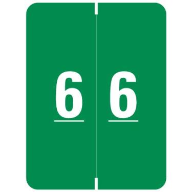 Imagem de Doctor Stuff - File Folder Labels, Number 6, Compatible with SMEAD XLCC - SMNM Series Chart Stickers, Green, 2" x 1-1/2", #6, 500/Roll