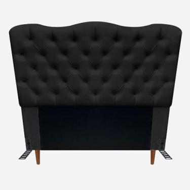 Imagem de Cabeceira King Size Casal Cama Box Estofada 193cm Buzios (Corino preto)