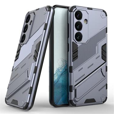 Imagem de Capa para samsung galaxy s21 s22 s23 s24 plus ultra fe à prova de choque híbrido dupla camada kickstand capa a05 a05s a15 a25 a35 a55, cinza, para a55