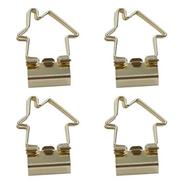 Imagem de 15 Pçs Grampos de Pasta, Grampos de Papel Pequenos Grampos de Pasta de Papel de Metal Artigos de Papelaria Arquivo Foto Foto Grampo Grampo para Casa de Escritório Alça em forma de casa