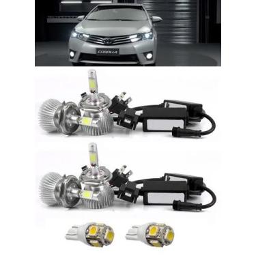 Imagem de Kit Lâmpada Super LED Toyota Corolla 2015 2016 2017 Farol Baixo + Faro