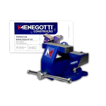 Imagem de Morsa Torno de Bancada C/Bigorna Menegotti Original N.05 Ferro Fundido Com Base Giratória - Nº 05