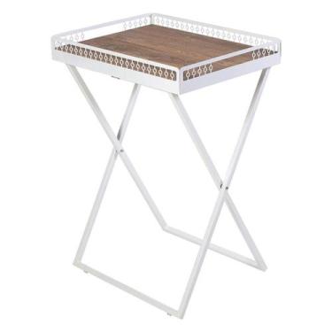 Imagem de Mesinha Dobrável Para Canto Do Café Com Bandeja Branca - Metalcromo