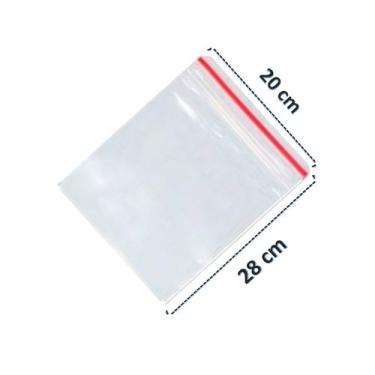 Imagem de Saco Fecho Zip Saquinho 0,08 Plástico 20x28 100 Unidades - B&K