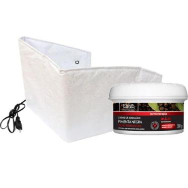 Imagem de Kit creme de pimenta negra 300g cinta térmica abdominal  220v - DÁGUA 