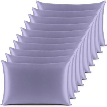 Imagem de Kit 10 Fronhas ( 5 Pares ) Charmousse Seda Cetim Alto Brilho Anti Friz