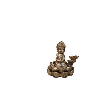 Imagem de Incensario Cascata Porta Incenso Flor De Lotus Buda Menino - Decore Ca