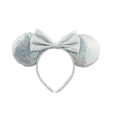 Imagem de Tiara Prateada Orelhas Laço Minnie 20X25Cm - Taimes