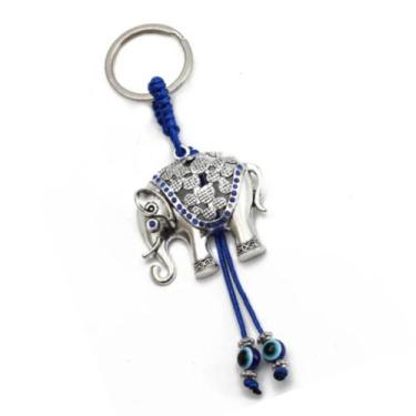 Imagem de Chaveiro Luxuoso Elefante Com Olho Grego - Afasta Negatividade - Jiaxi