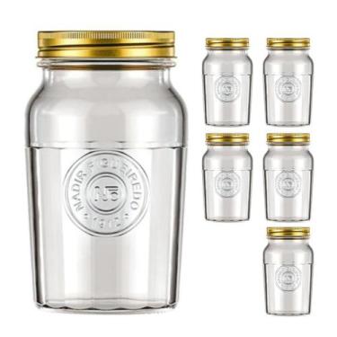 Imagem de Pote Vidro 1,5L Americado Cereal Retro Vintage Bolacha 5Un - NADIR FIG