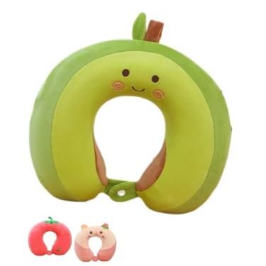 Imagem de Travesseiro de viagem infantil, travesseiro de pescoço de espuma de memória, em forma de U, respirável para viagens, carro, casa, escritório (A)