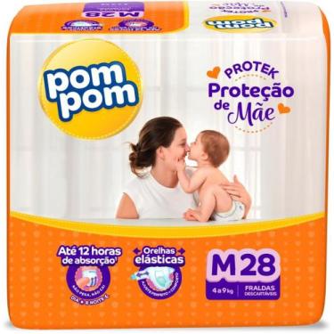 Imagem de Fralda descartavel pompom derma protek jumbo m c/28 unid - Ontex, M, 2