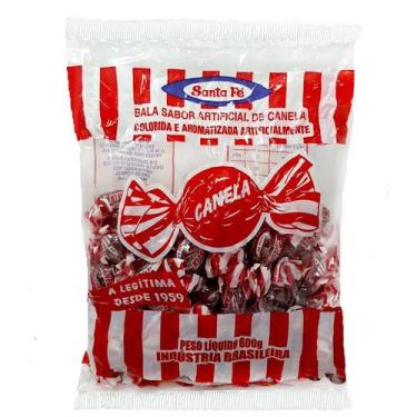 Imagem de Bala de Canela Santa Fé Pacote 600g Doce Sobremesa Baleiro