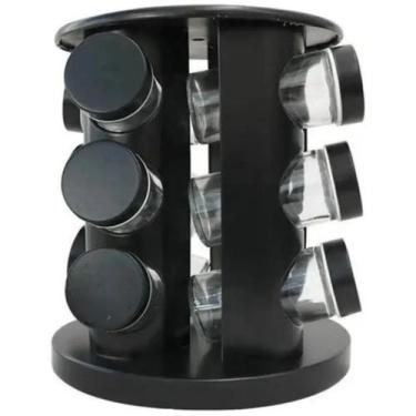 Imagem de Porta Tempero Condimento Inox Preto 13 Peças Giratório Wincy - ROCIE, 