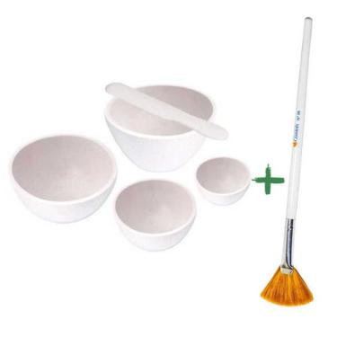 Imagem de Kit 4 Cubetas De Silicone, 2 Espátulas Estética E Pincel Peeling nº 6 