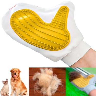 Imagem de Luva Pente Nano Magnética Tira Pelos Pet Shop Cães Animais Para Escova