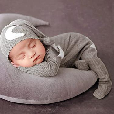 Imagem de Ylsteed Roupas de fotografia para recém-nascidos meninos meninas roupas para recém-nascidos traje sessão de fotos conjunto de roupas de crochê macacão infantil adereços fotografia recém-nascido bebê, sem travesseiro