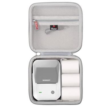 Imagem de Mchoi Capa rígida adequada para máquina de etiquetas NIIMBOT B1/B21, à prova d'água, à prova de choque, Bluetooth, portátil, impressora de etiquetas (cinza)