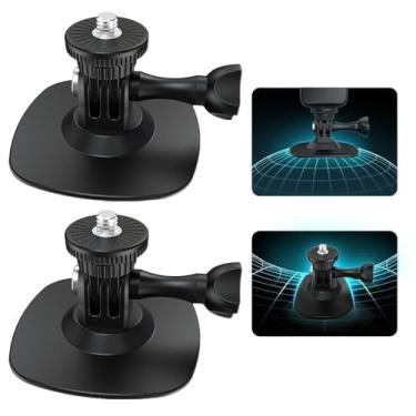 Imagem de Kit de montagem adesiva flexível - compatível com GoPro e insta360 kit de montagem lateral e peito para capacete para surf, skate, corrida, esqui e mais - acessórios de câmera panorâmica 360° 2 peças