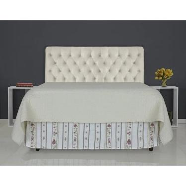 Imagem de Cabeceira de Cama Box Casal Queen 158cm Pádua Couro Off White