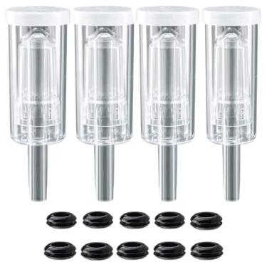 Imagem de 3 peças Airlock Pacote com 4 argolas para fazer vinho Kimchi Airlocks para fermentação de jarro de pedreiro Carboy Balde de vinho