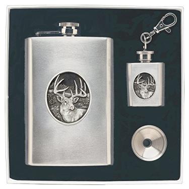 Imagem de CMC Heritage Pewter Wildlife Conjunto de cantis de cervo com cauda branca, tamanho único