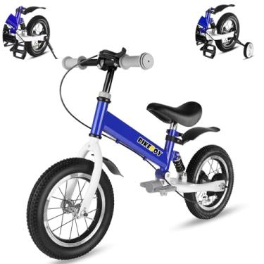 Imagem de bikeboy Bicicleta de equilíbrio 3 em 1, o uso duplo de uma bicicleta de equilíbrio infantil e bicicleta infantil, 12 14 polegadas para 2-6 anos de idade, com amortecedores, para-lamas, pedais, rodas